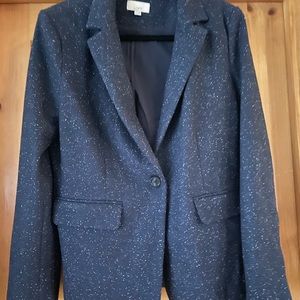 Loft Navy blue speckled blazer, barely worn. Size 12.